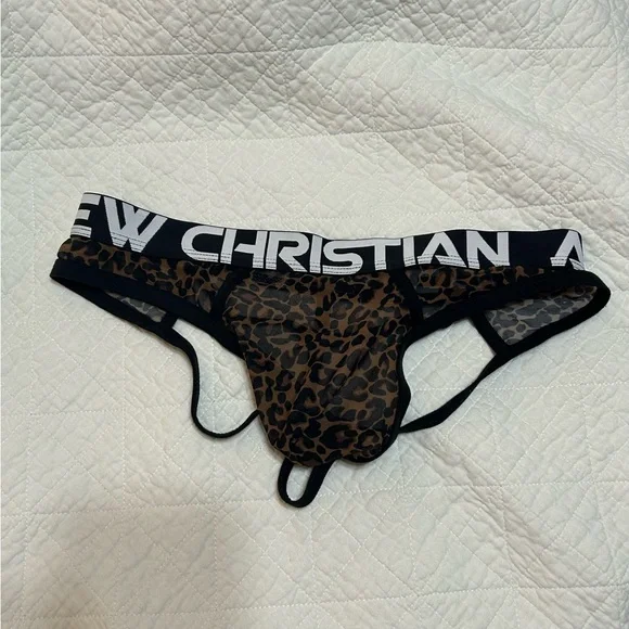 Andrew Christian sheer Leopard Print Brief thong. - Picture 2 of 6